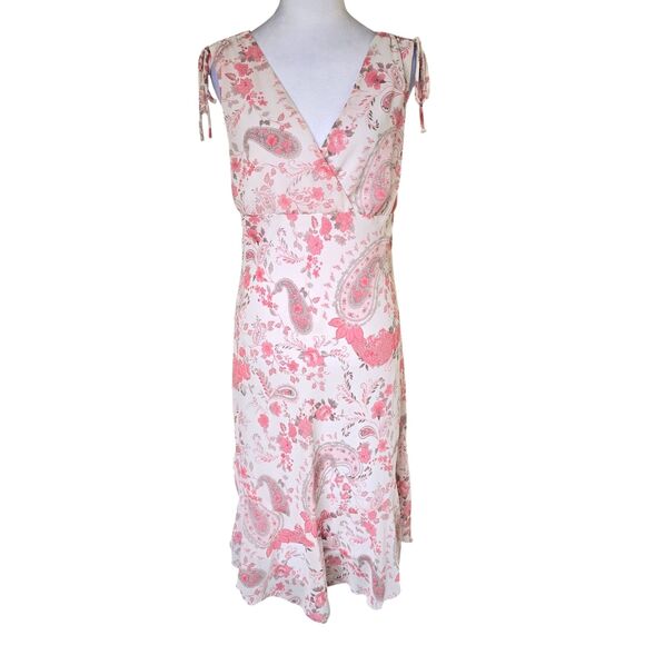 Studio Y Dresses & Skirts - VTG Studio Y Pink Paisley Floral Midi Dress Babydoll Romantic Cottagecore Boho L